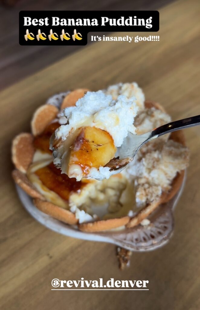 banana pudding dessert from Revival Denver