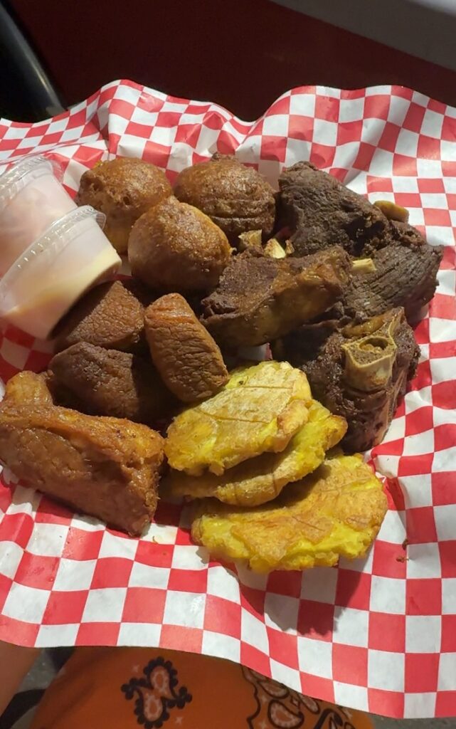 Fritay Haitain Food Fried Meat Platter Goat Chicken Pork and Plaintains