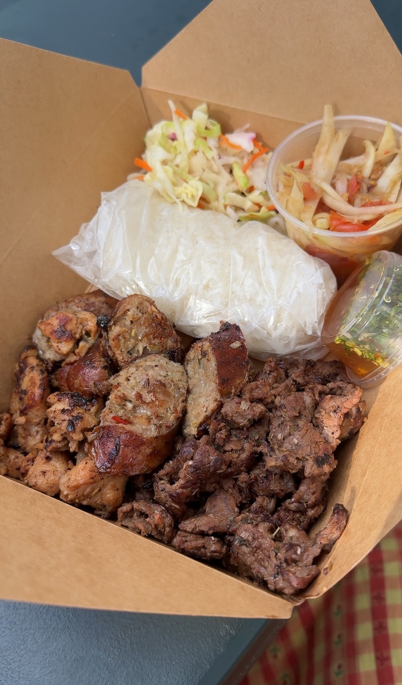 Tum Yumz Food Truck Cambodian Sausages papaya salad sticky rice